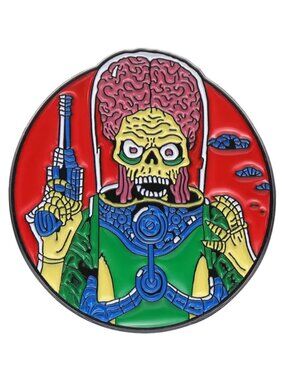 "MARS ATTACKS" 90s NOSTALGIA ALIENS OIL DRIPPED ENAMEL PIN  NWT